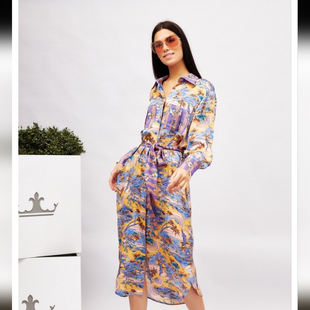 Sfizio Women's Chemisier Dress Dreamer Safari Print